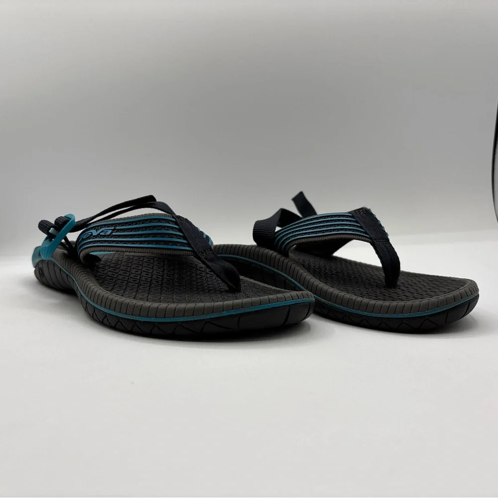 Teva Bomber Flip Flops Mens Size 5 Black/Blue Slip On Thong Slides Sandals Beach